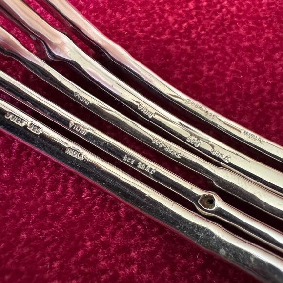 Set of 5 Affinity Diamond Sterling Silver Bangle Bracelets 925 Vintage 8 Inch - Picture 13 of 15